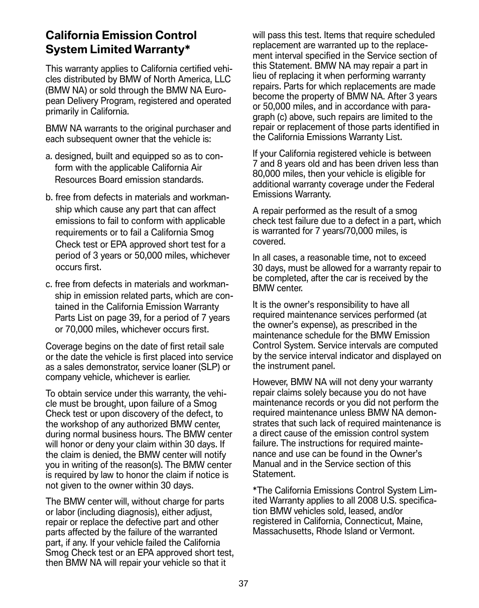BMW Z4 M Roadster 2008 User Manual | Page 41 / 54