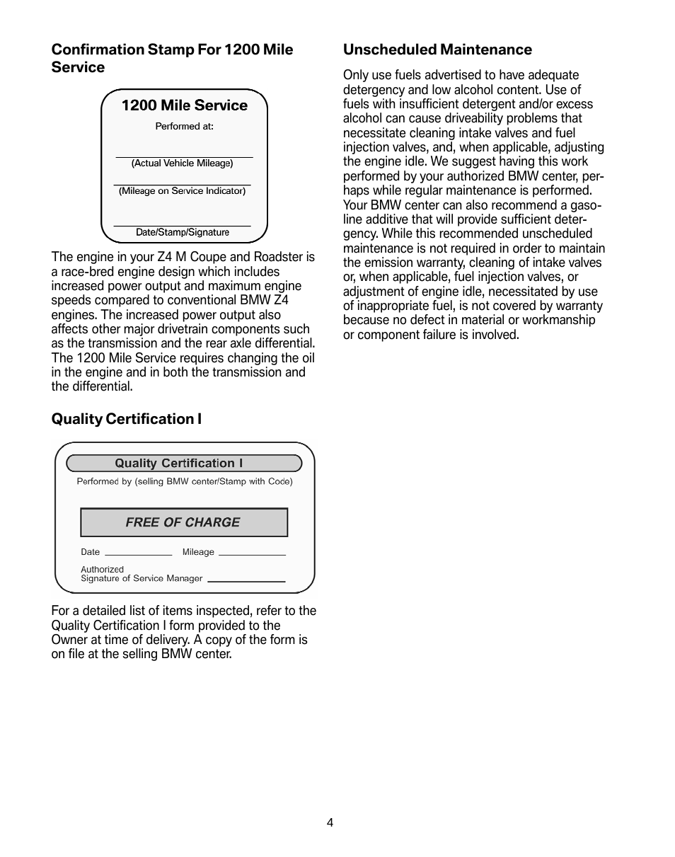 BMW Z4 M Roadster 2008 User Manual | Page 8 / 54