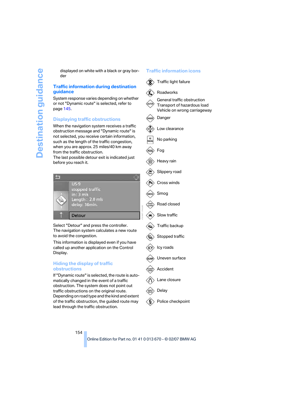 Destination guidance | BMW 335i Convertible 2007 User Manual | Page 156 / 272