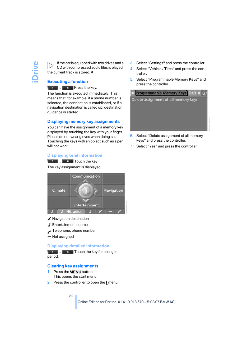 Idriv e | BMW 335i Convertible 2007 User Manual | Page 24 / 272