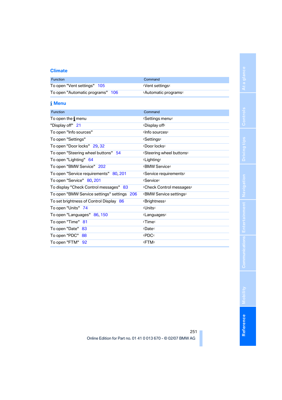 BMW 335i Convertible 2007 User Manual | Page 253 / 272