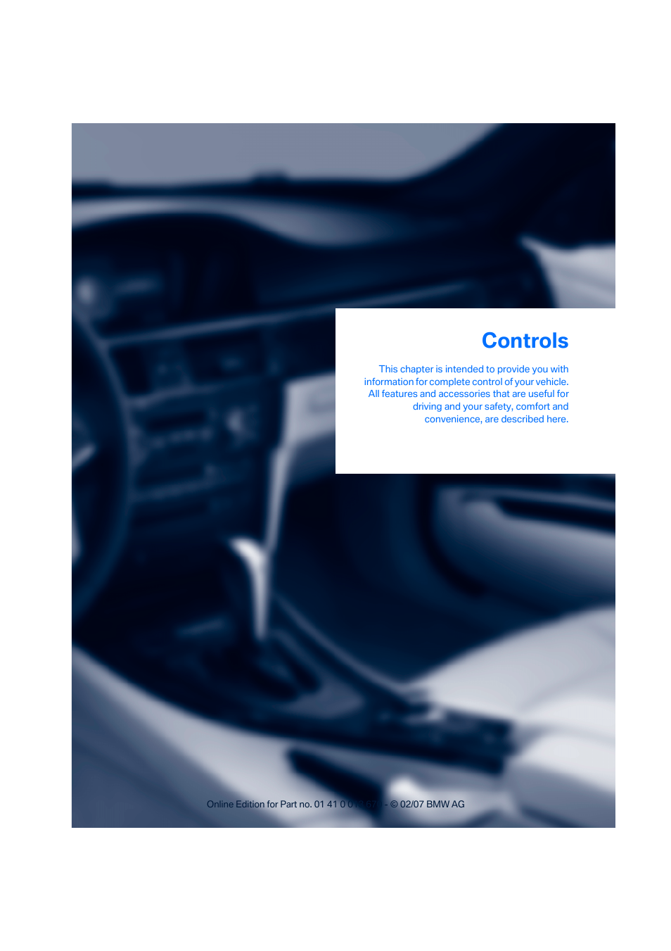 Controls | BMW 335i Convertible 2007 User Manual | Page 29 / 272