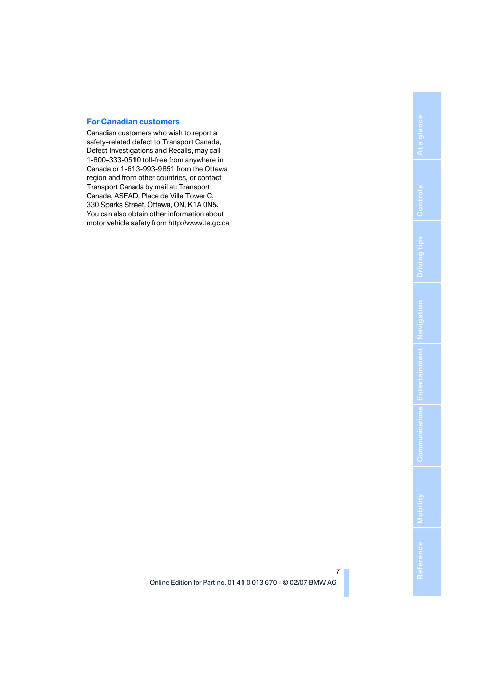 BMW 335i Convertible 2007 User Manual | Page 9 / 272