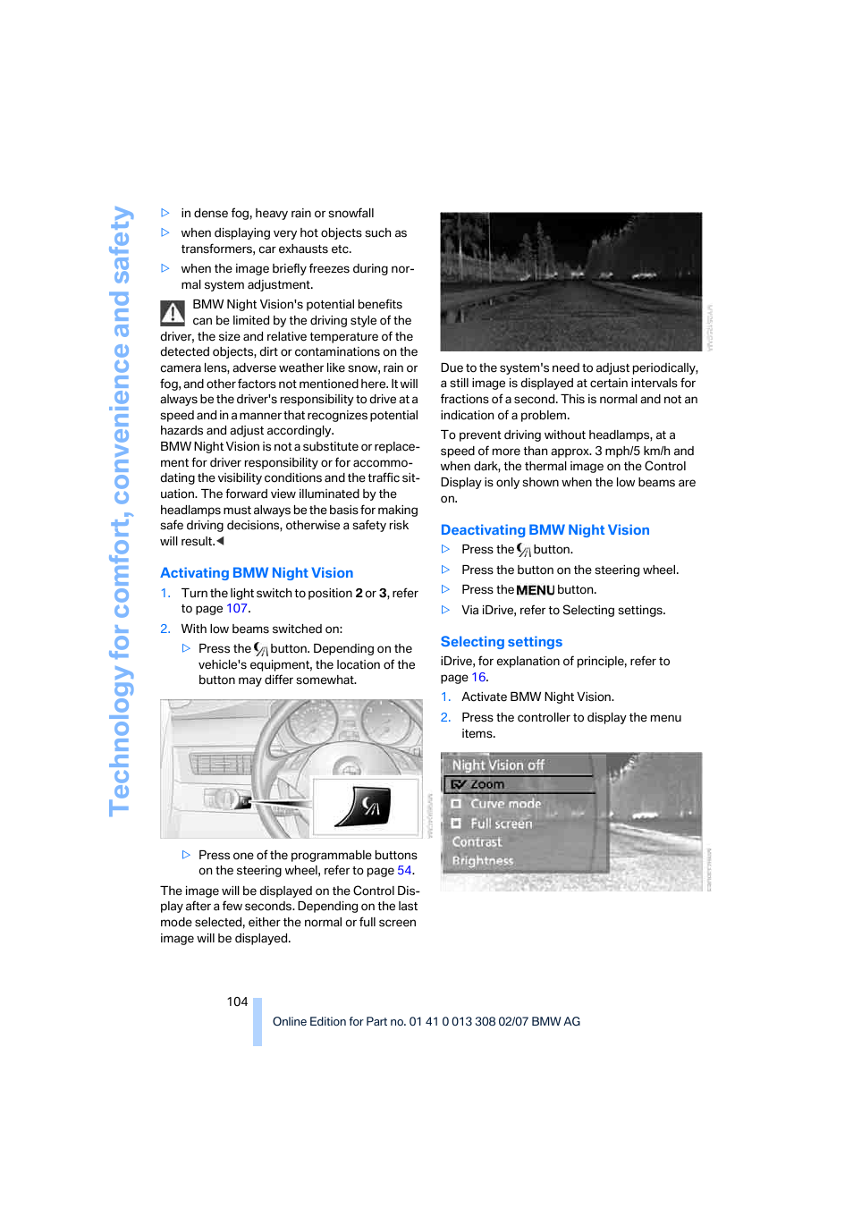 BMW 530xi Sports Wagon 2007 User Manual | Page 106 / 286