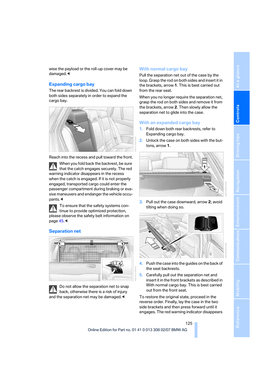 BMW 530xi Sports Wagon 2007 User Manual | Page 127 / 286