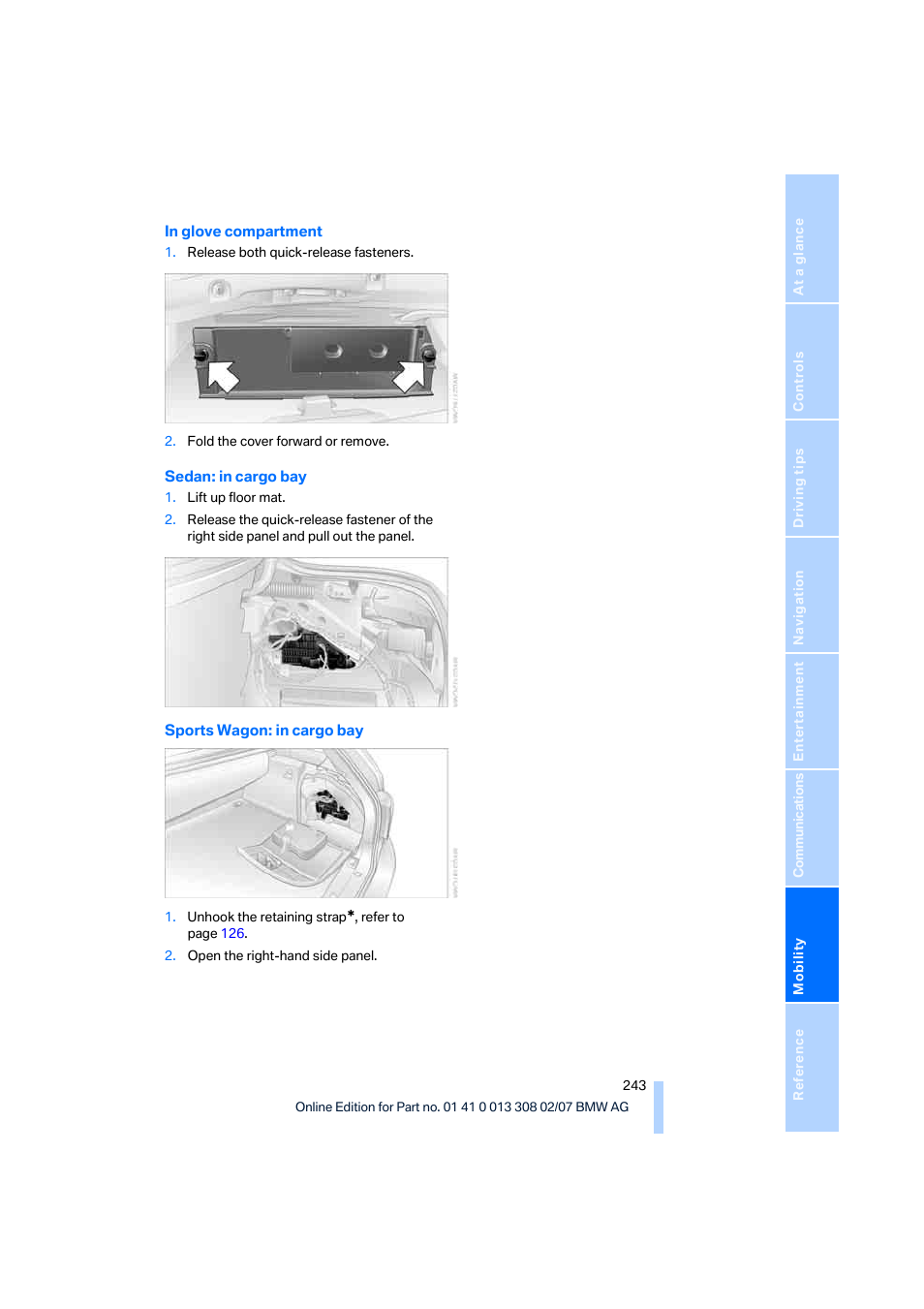 BMW 530xi Sports Wagon 2007 User Manual | Page 245 / 286