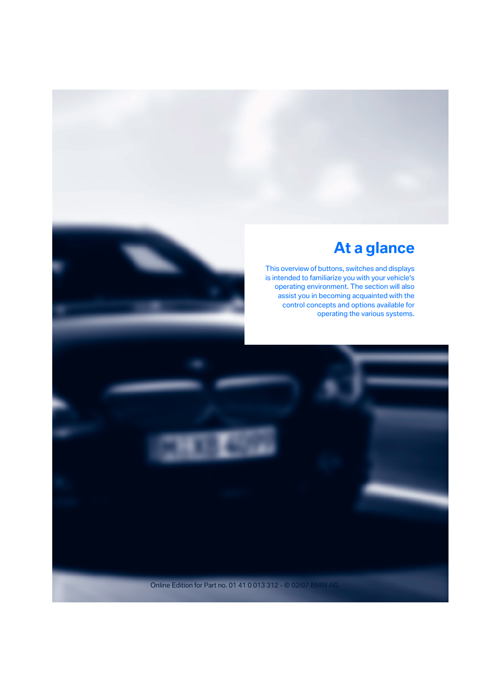 At a glance | BMW 650i Convertible 2007 User Manual | Page 11 / 254