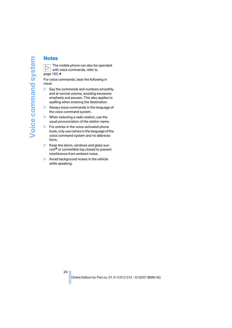 Notes | BMW 650i Convertible 2007 User Manual | Page 26 / 254