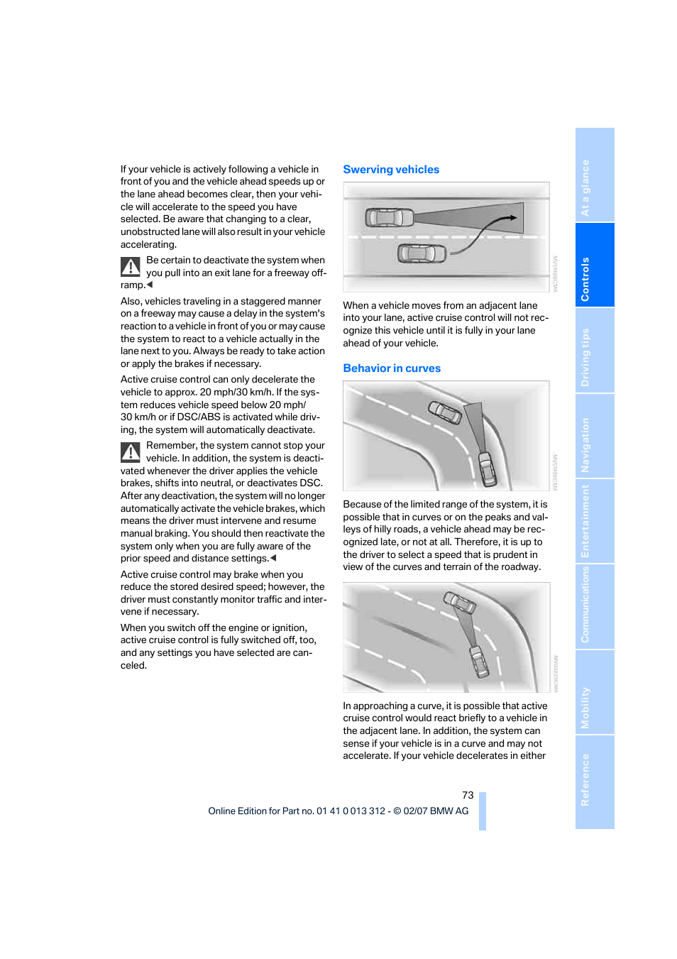 BMW 650i Convertible 2007 User Manual | Page 75 / 254