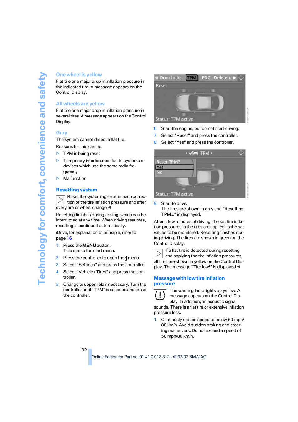 BMW 650i Convertible 2007 User Manual | Page 94 / 254