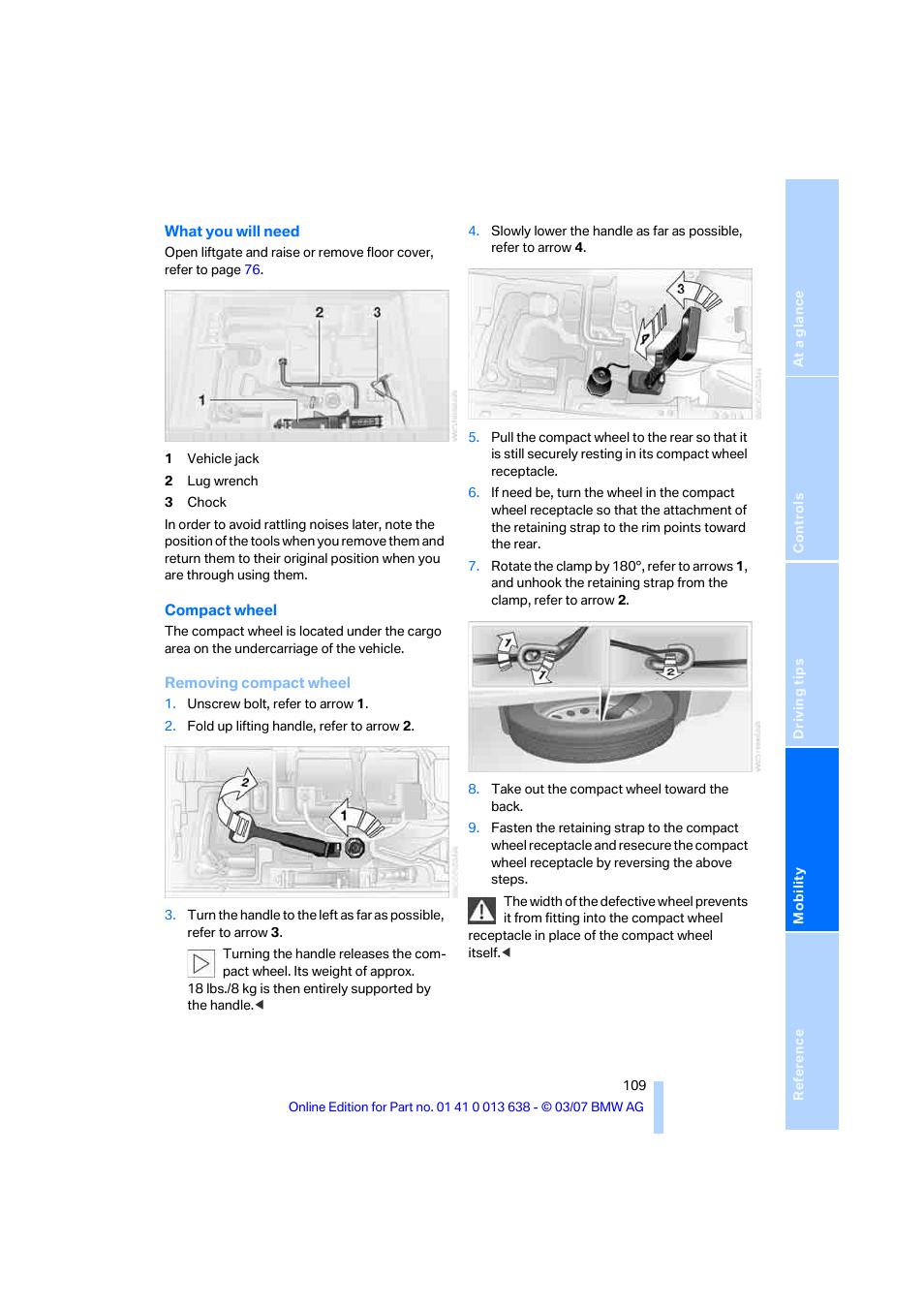 BMW X3 3.0si SAV 2007 User Manual | Page 111 / 139