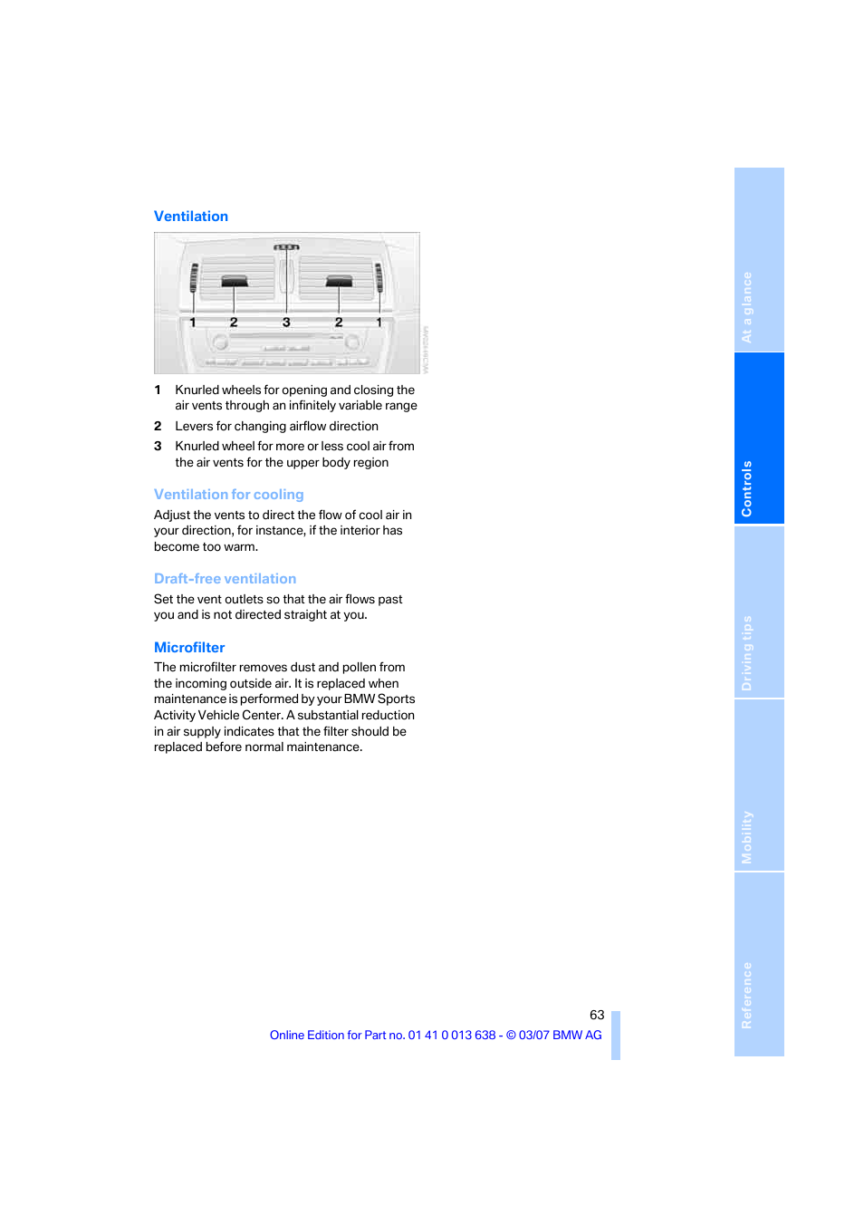 Pper body | BMW X3 3.0si SAV 2007 User Manual | Page 65 / 139