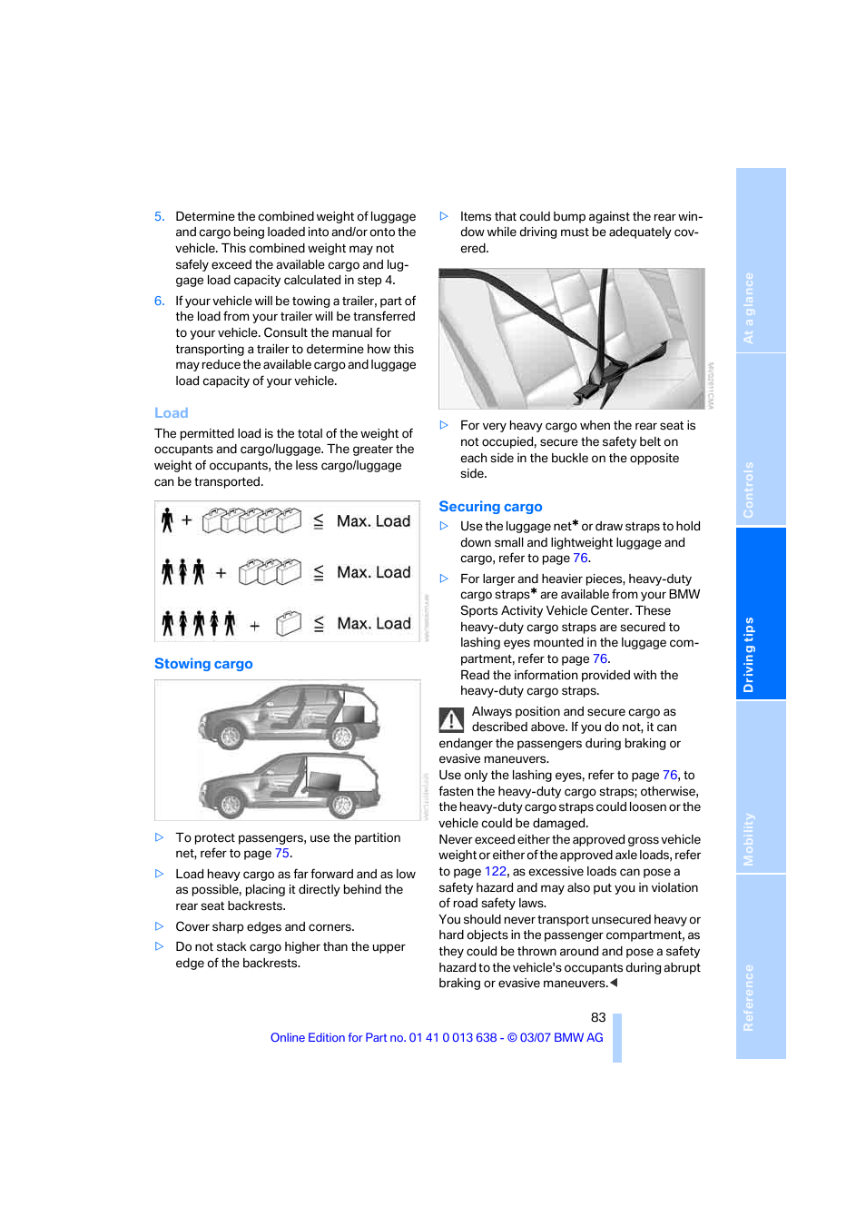 BMW X3 3.0si SAV 2007 User Manual | Page 85 / 139