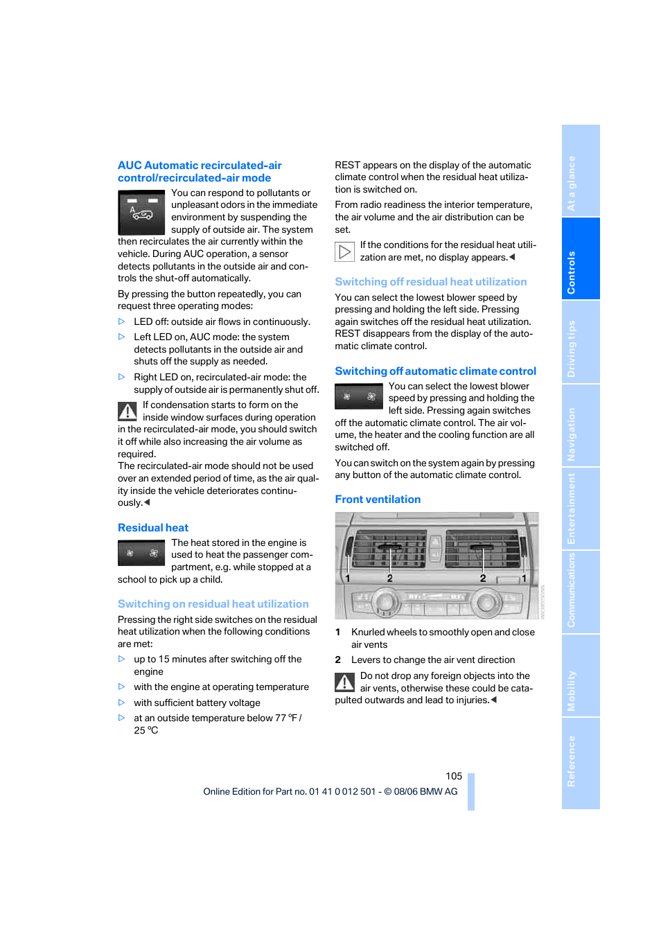 BMW X5 3.0si SAV 2007 User Manual | Page 107 / 272