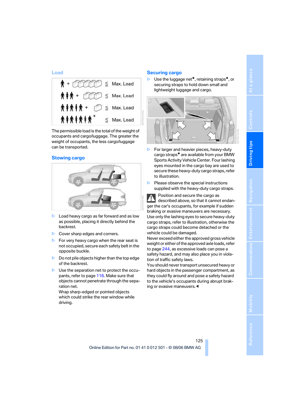 BMW X5 3.0si SAV 2007 User Manual | Page 127 / 272