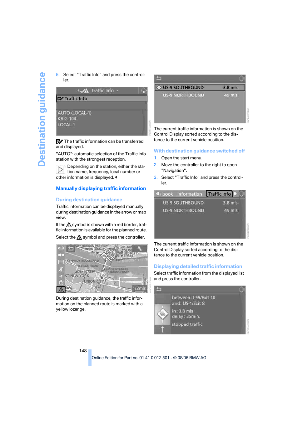 Destination guidance | BMW X5 3.0si SAV 2007 User Manual | Page 150 / 272