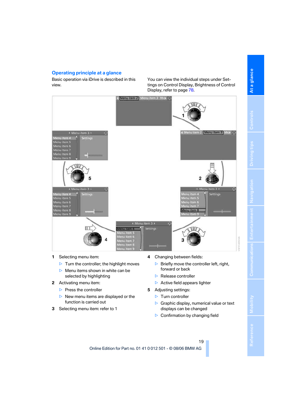 BMW X5 3.0si SAV 2007 User Manual | Page 21 / 272