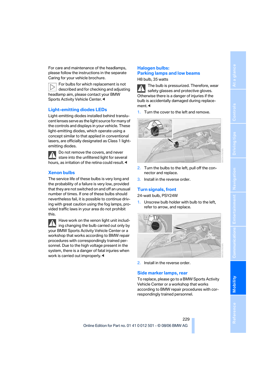 BMW X5 3.0si SAV 2007 User Manual | Page 231 / 272