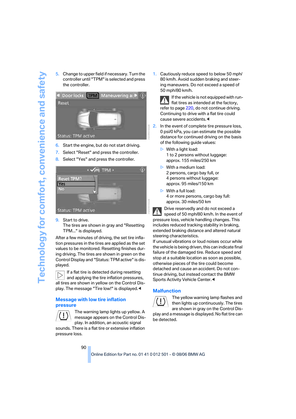 BMW X5 3.0si SAV 2007 User Manual | Page 92 / 272