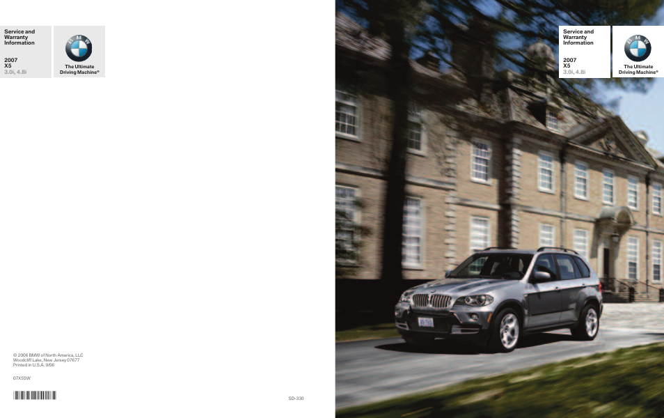 BMW X5 4.8i SAV 2007 User Manual | 54 pages