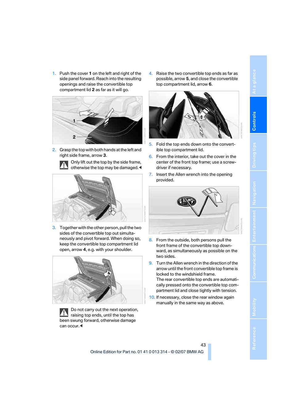 BMW M6 Convertible 2007 User Manual | Page 45 / 256