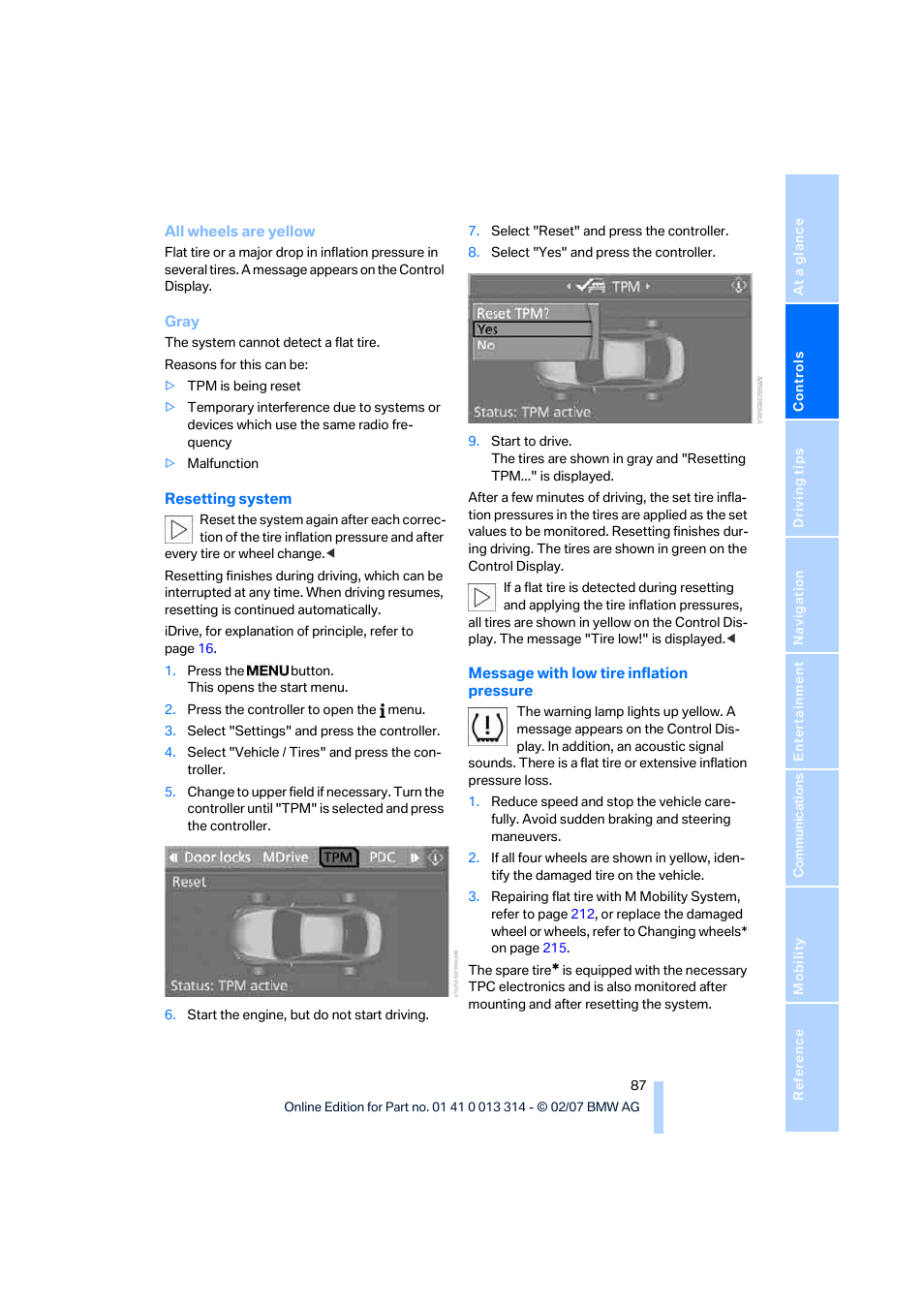 BMW M6 Convertible 2007 User Manual | Page 89 / 256