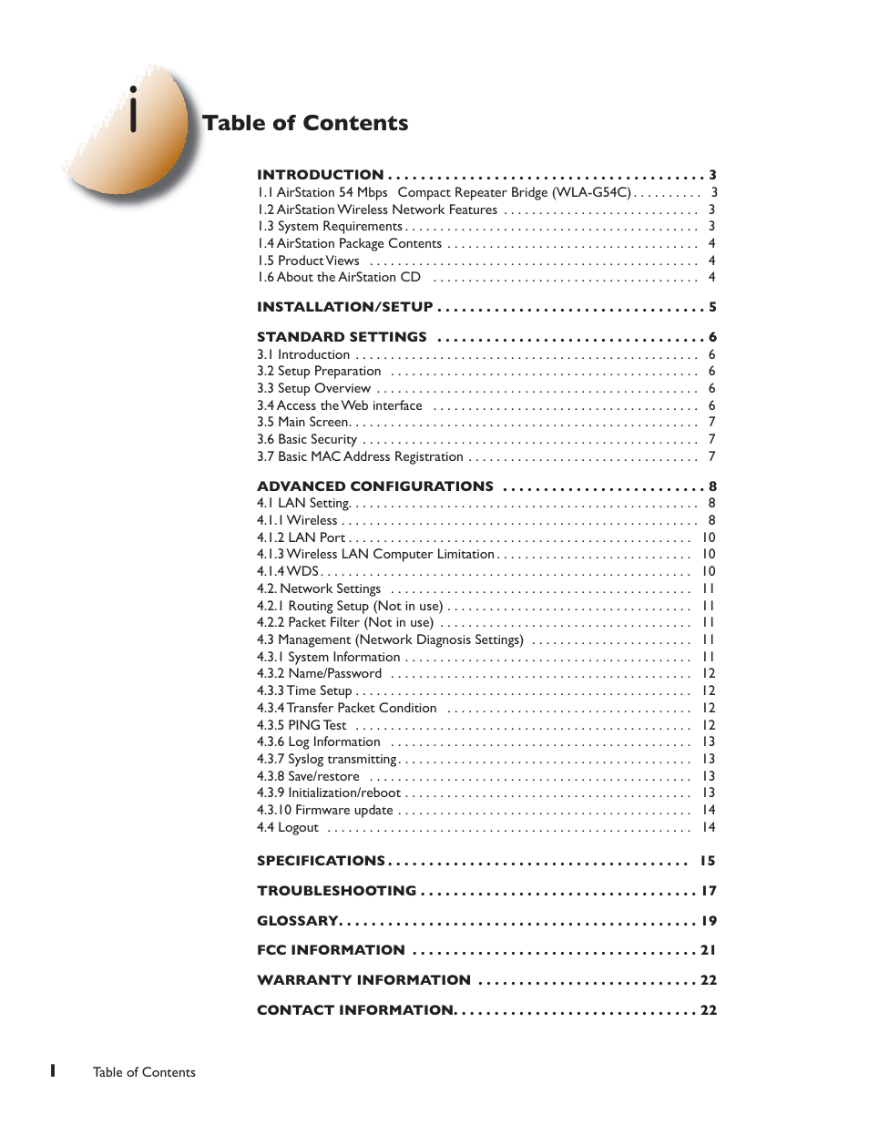 Buffalo Technology Buffalo AirStation G54 WLA-G54C User Manual | Page 2 / 22