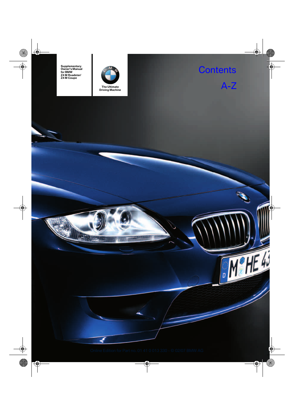 BMW Z4 M Roadster 2007 User Manual | 50 pages