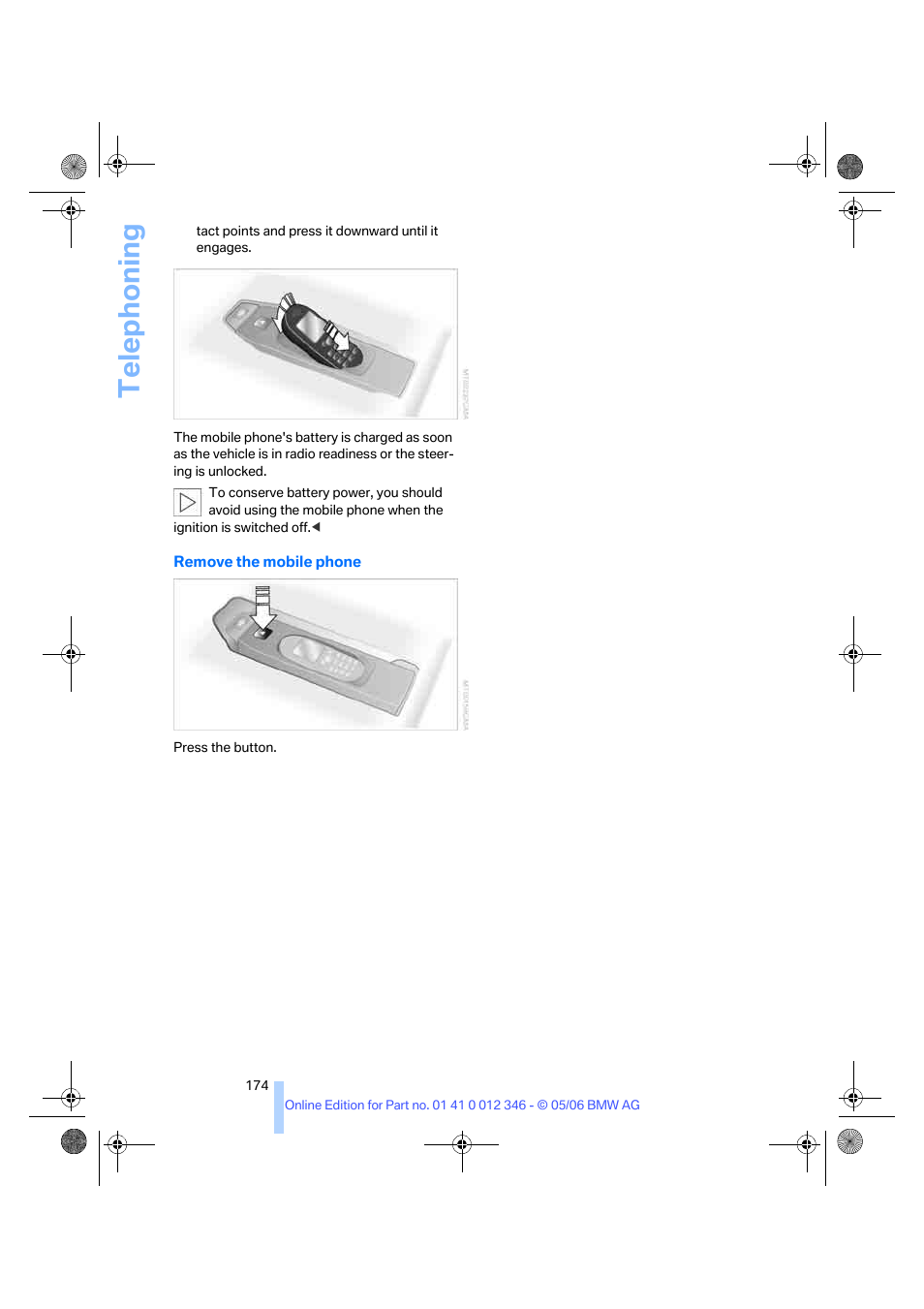 Telephoning | BMW 330Ci Coupe 2006 User Manual | Page 176 / 239