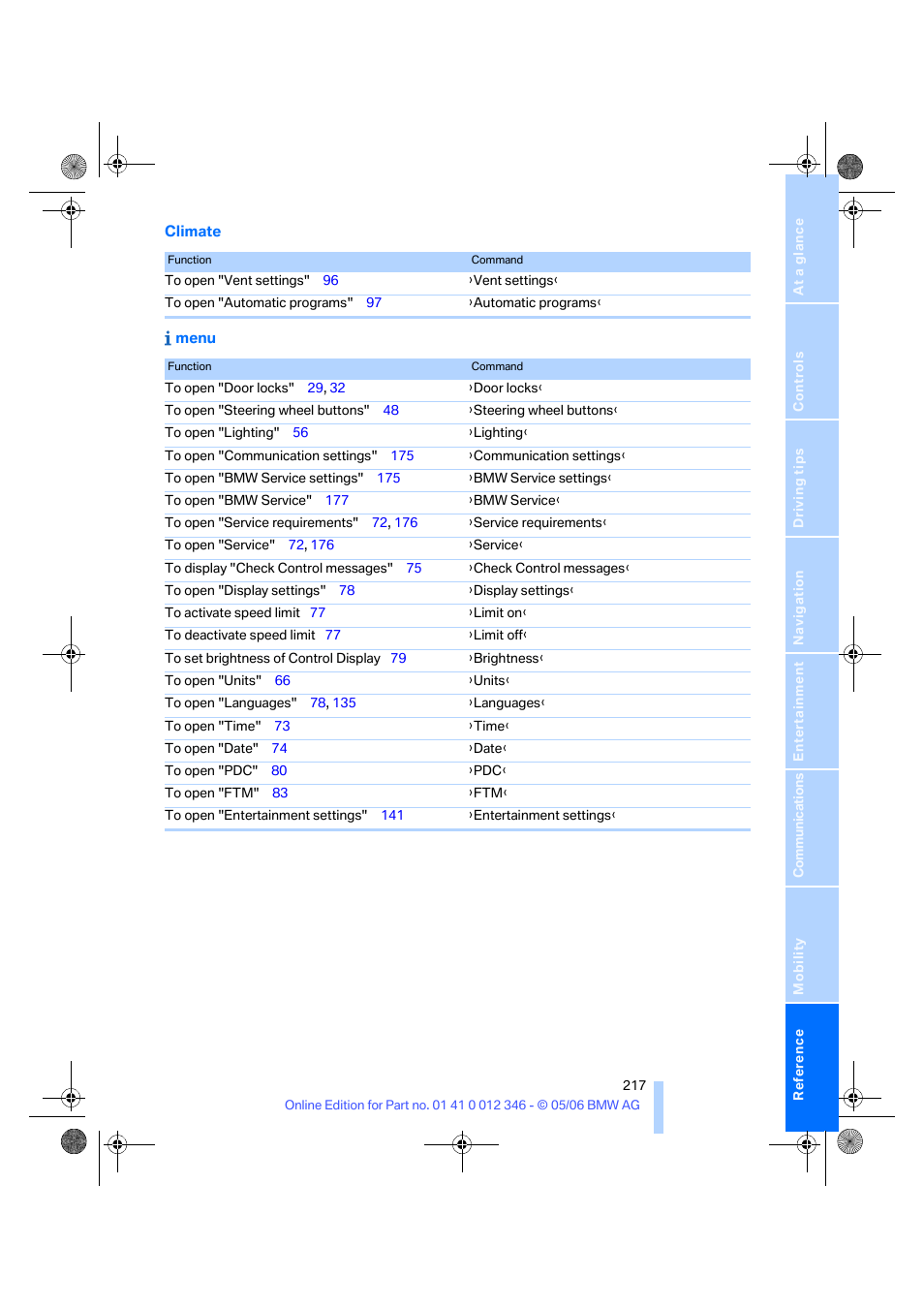 BMW 330Ci Coupe 2006 User Manual | Page 219 / 239