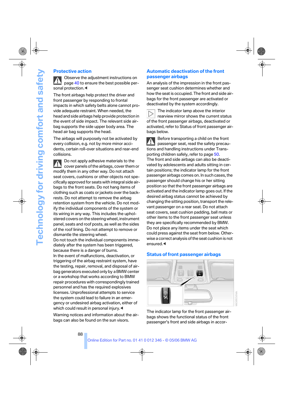 Te chnology for driving comfort and safe ty | BMW 330Ci Coupe 2006 User Manual | Page 90 / 239