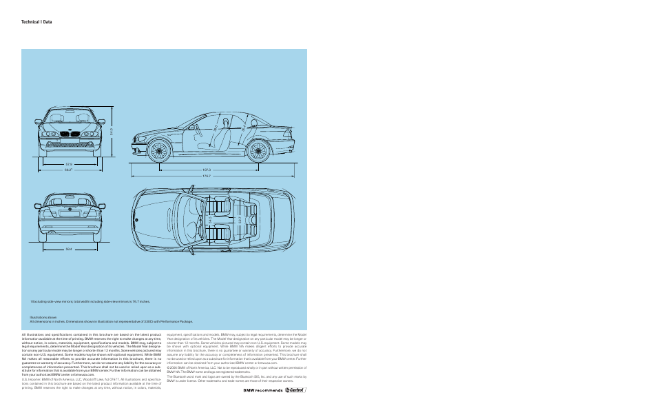 Technical | data | BMW 325Ci Convertible 2006 User Manual | Page 14 / 14