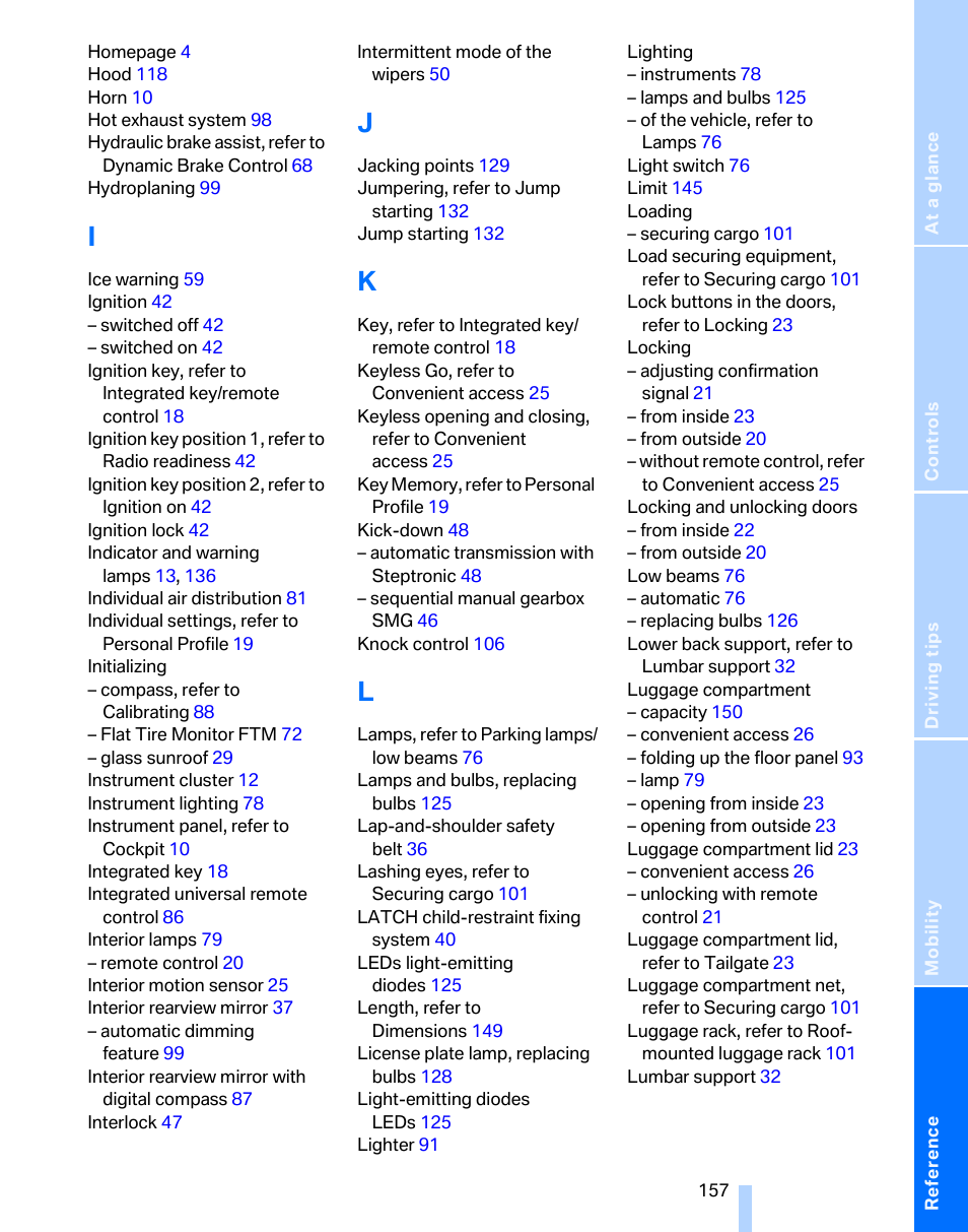 BMW 325i Sedan 2006 User Manual | Page 159 / 166