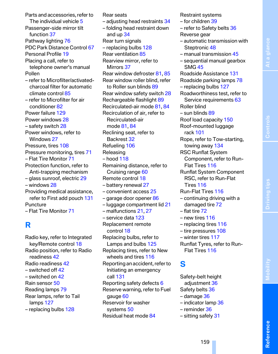 BMW 325i Sedan 2006 User Manual | Page 161 / 166