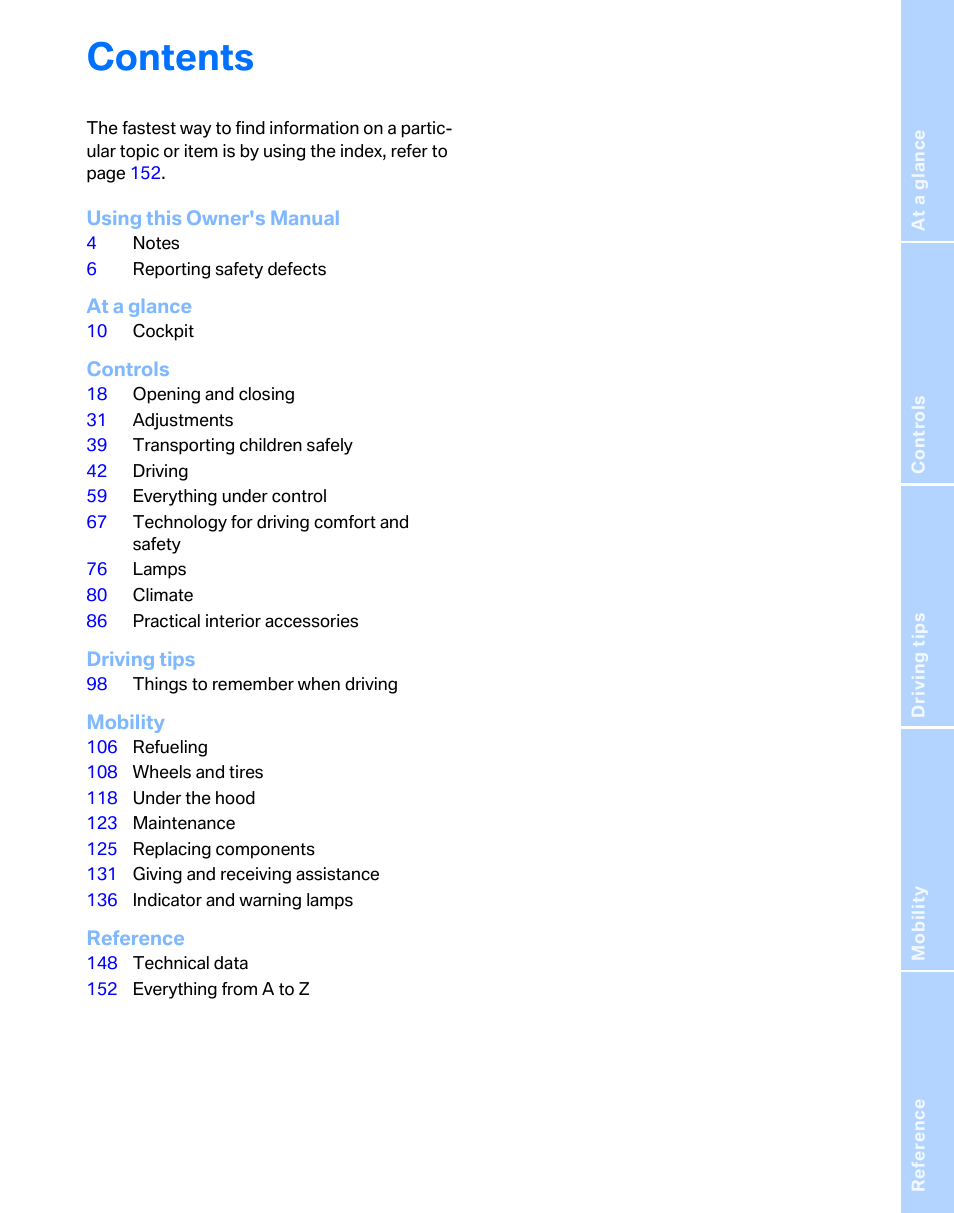 BMW 325i Sedan 2006 User Manual | Page 5 / 166