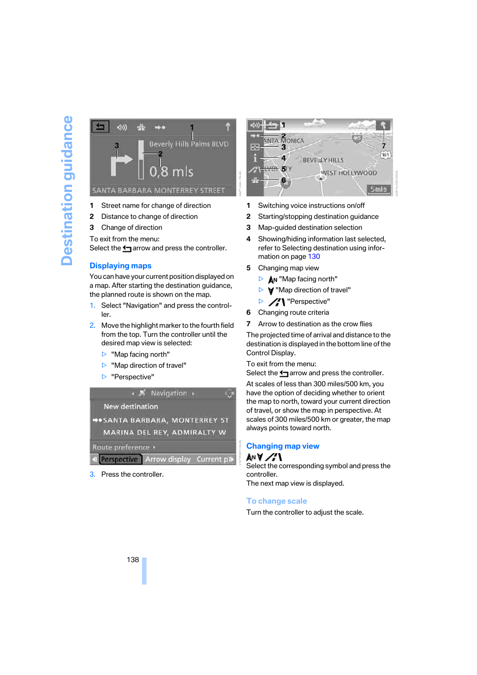 Destination guidance | BMW 325xi Sedan 2006 User Manual | Page 140 / 245