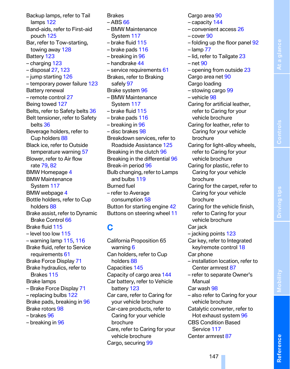 BMW 325xi Sports Wagon 2006 User Manual | Page 149 / 160