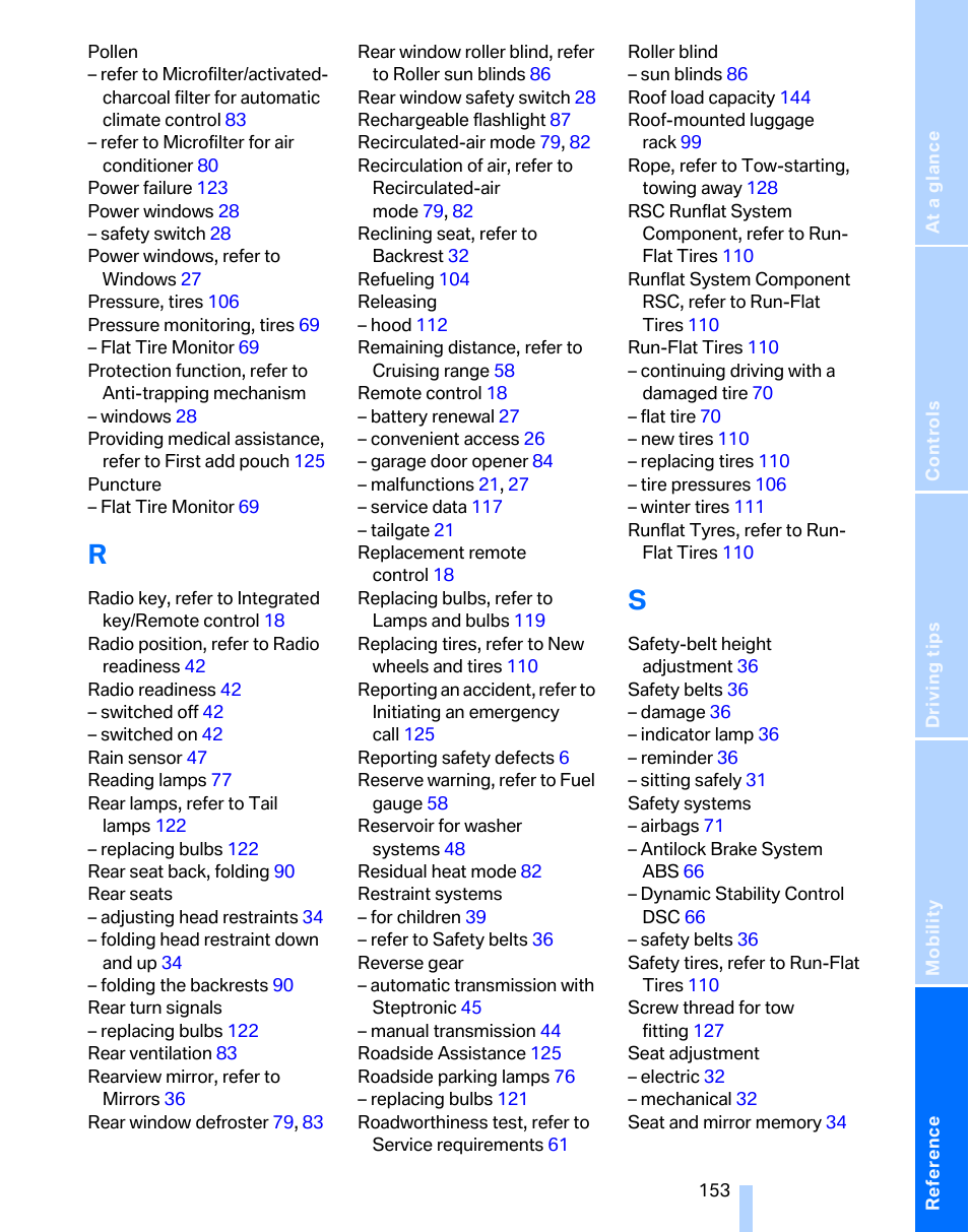 BMW 325xi Sports Wagon 2006 User Manual | Page 155 / 160