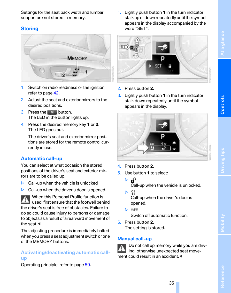 BMW 325xi Sports Wagon 2006 User Manual | Page 37 / 160