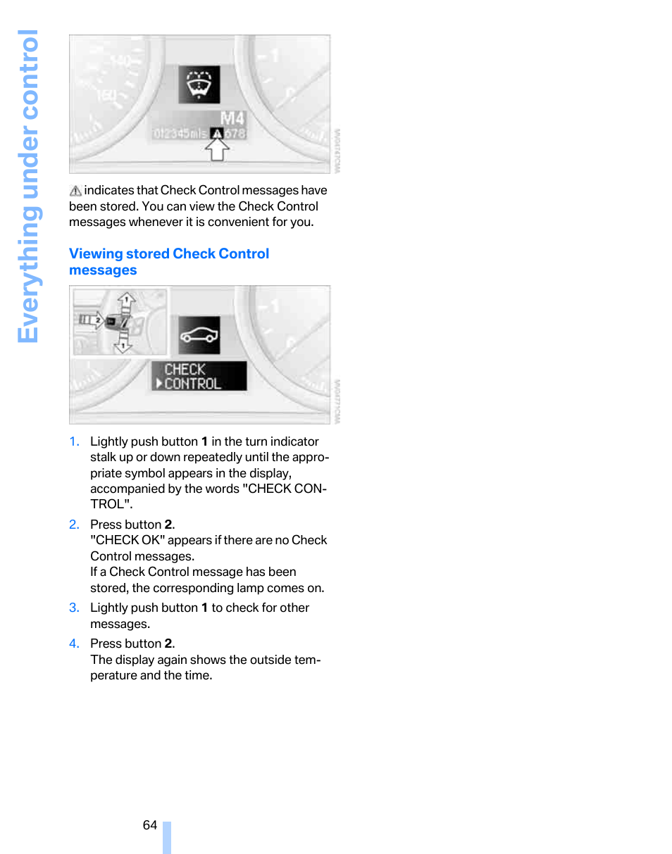 Everything under control | BMW 325xi Sports Wagon 2006 User Manual | Page 66 / 160