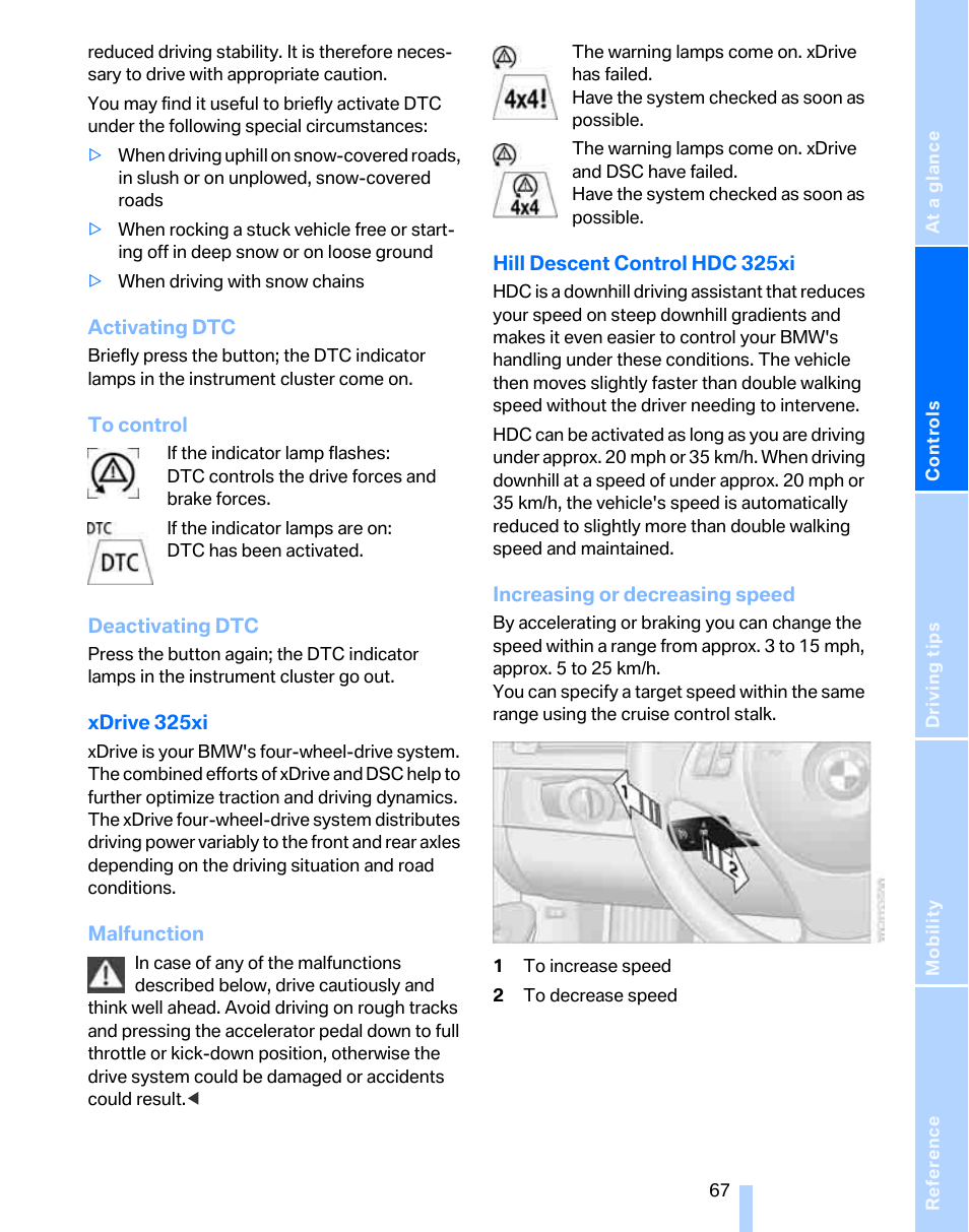 BMW 325xi Sports Wagon 2006 User Manual | Page 69 / 160
