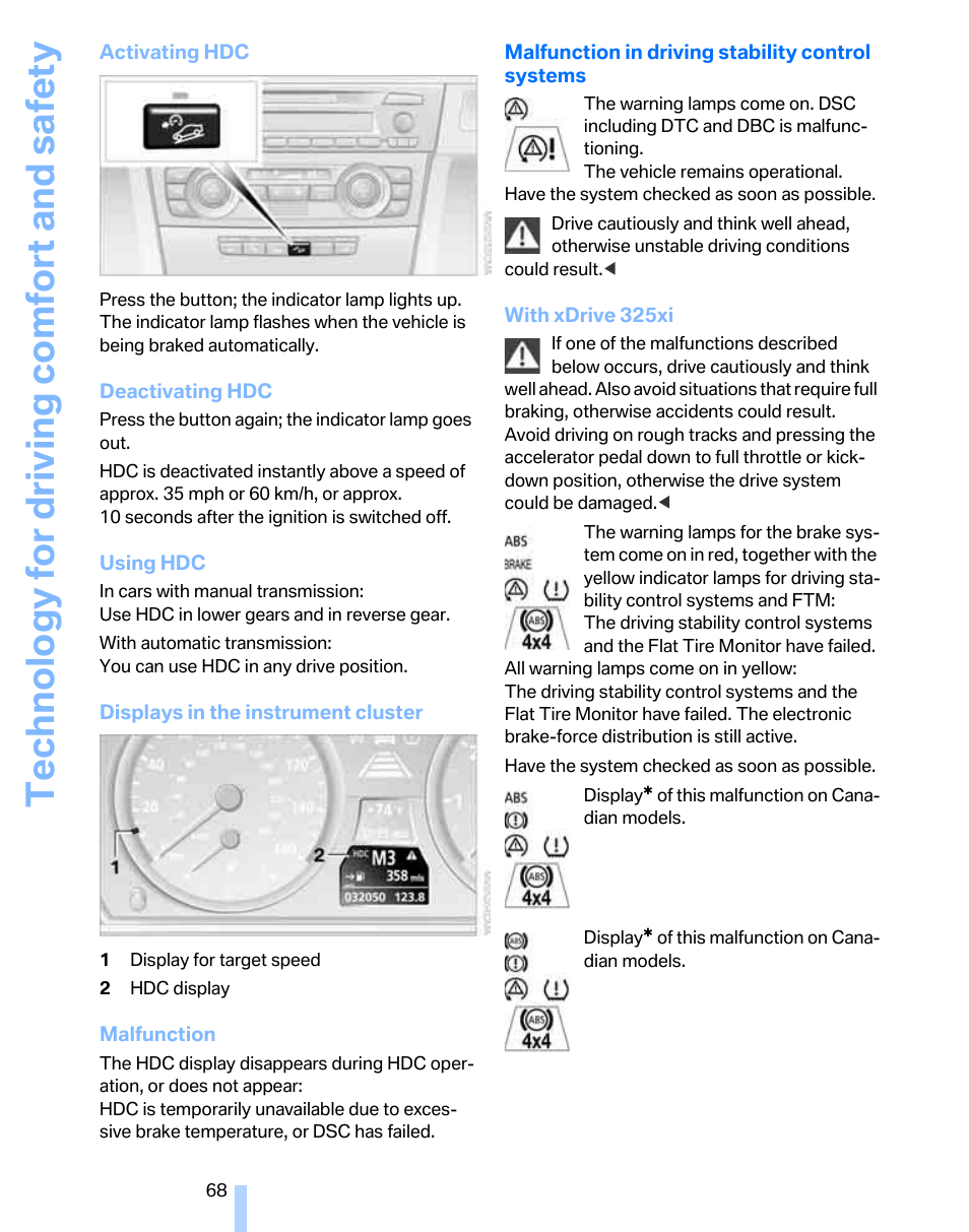 Technology for driving comfort and safety | BMW 325xi Sports Wagon 2006 User Manual | Page 70 / 160