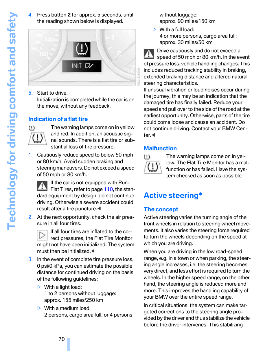 Active steering, Technology for driving comfort and safety | BMW 325xi Sports Wagon 2006 User Manual | Page 72 / 160