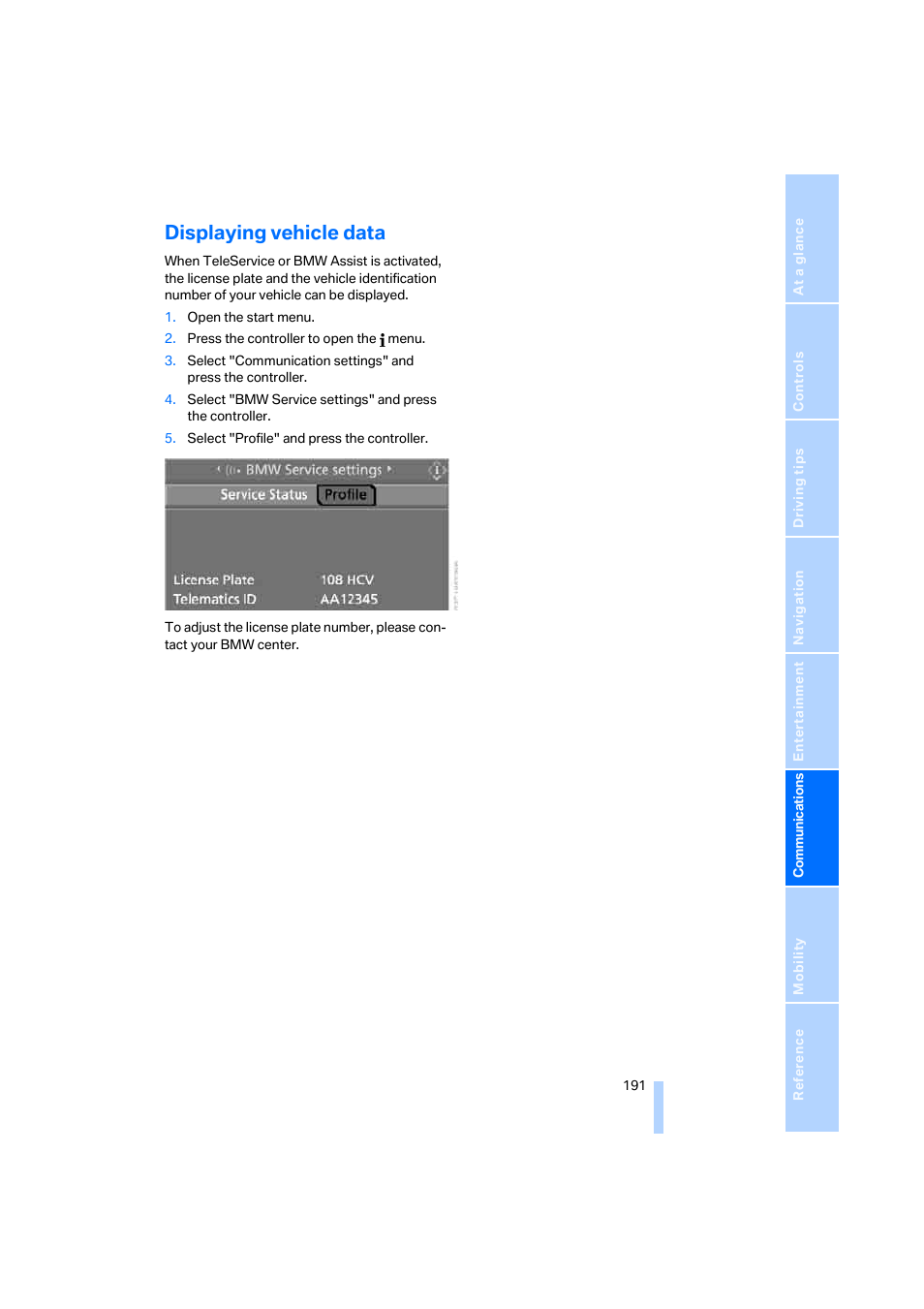 Displaying vehicle data | BMW 525xi Sedan 2006 User Manual | Page 193 / 259