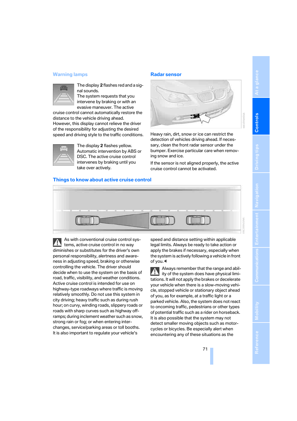 BMW 525xi Sedan 2006 User Manual | Page 73 / 259