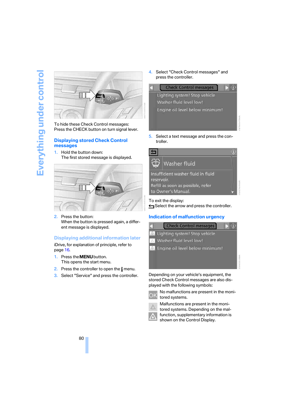 Eve ryth ing un de r co nt rol | BMW 525xi Sedan 2006 User Manual | Page 82 / 259