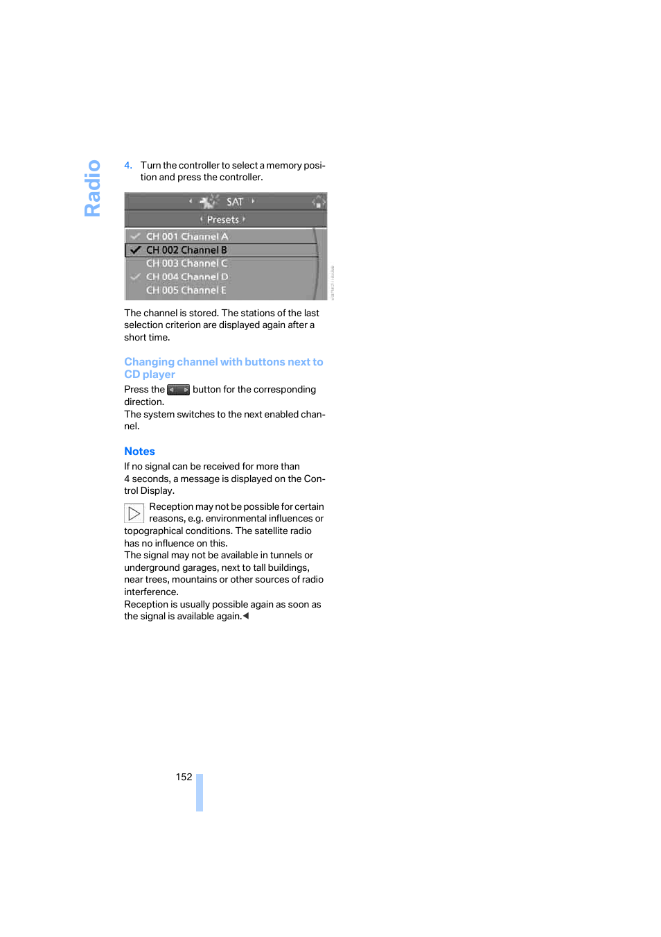 Ra di o | BMW 650i Coupe 2006 User Manual | Page 153 / 236