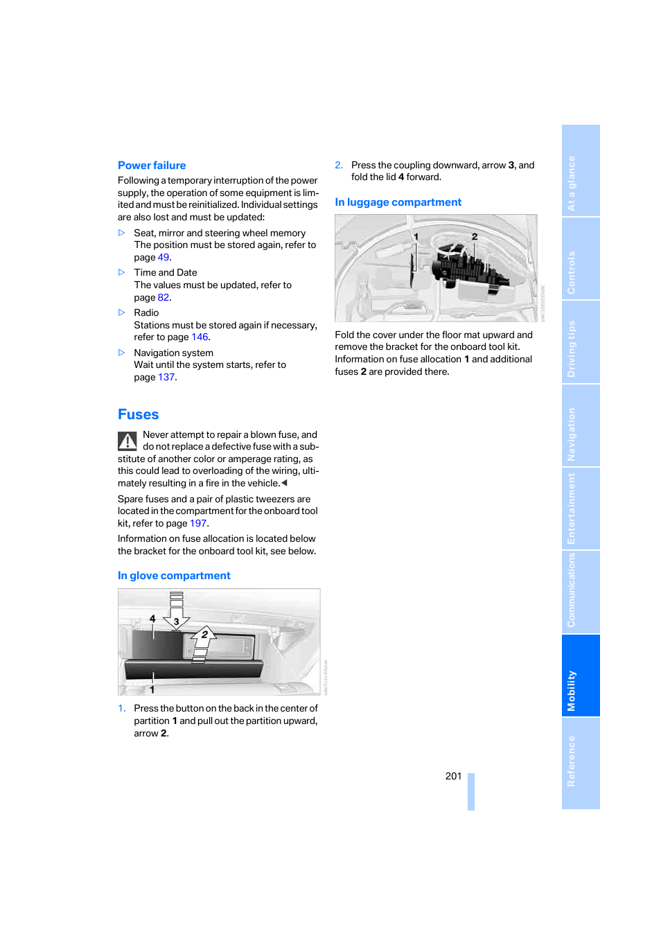 Fuses | BMW 650i Coupe 2006 User Manual | Page 202 / 236