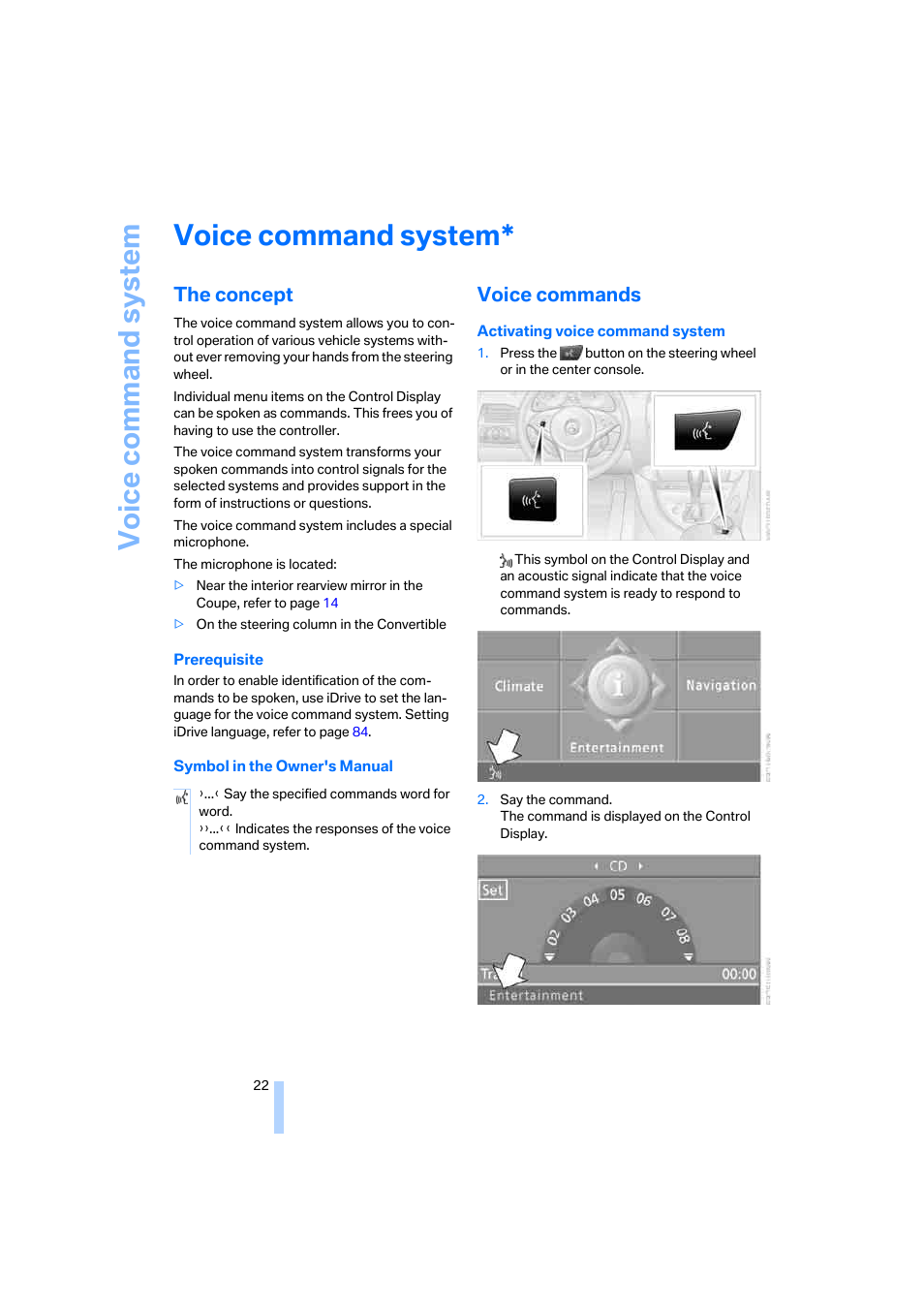 Voice command system, The concept, Voice commands | BMW 650i Coupe 2006 User Manual | Page 23 / 236