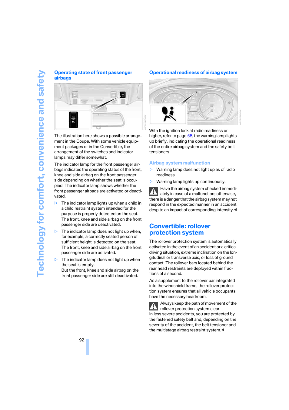 Convertible: rollover protection system | BMW 650i Coupe 2006 User Manual | Page 93 / 236